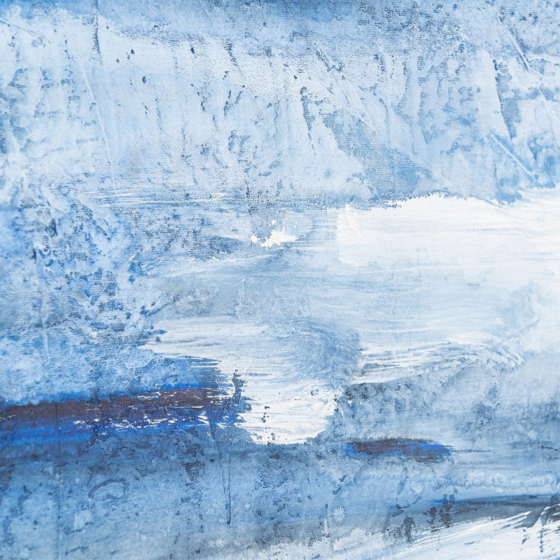 Lot de 2 Grandes Toiles murales peintes Motif bord de mer 80x120 Blanc cassé Beu Horizéa 