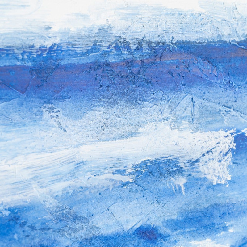 Lot de 2 Grandes Toiles murales peintes Motif bord de mer 80x120 Blanc cassé Beu Horizéa 