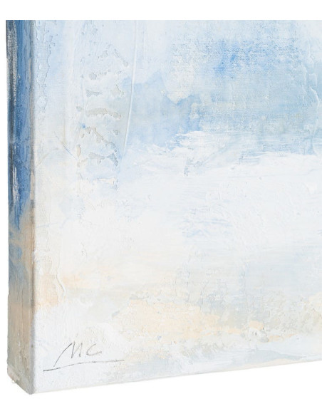 Lot de 2 Grandes Toiles murales peintes Motif bord de mer 80x120 Blanc cassé Beu Horizéa 