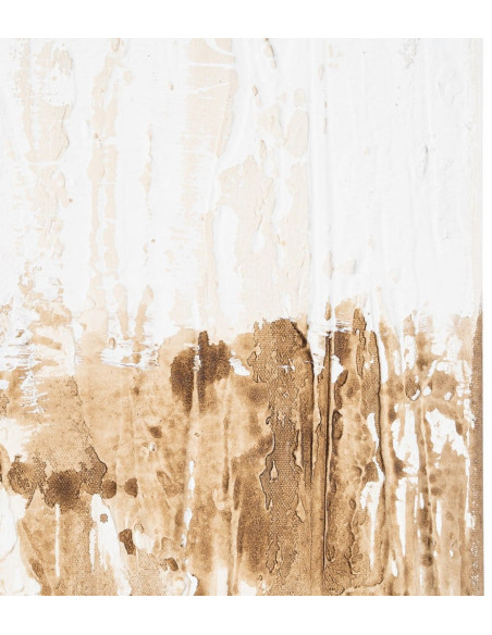 Grande Toile murale peinte Motif abstrait 100x180 Blanc cassé Marron clair Terryl 