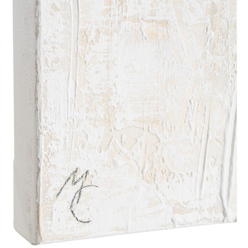 Grande Toile murale peinte Motif abstrait 100x180 Blanc cassé Marron clair Terryl 