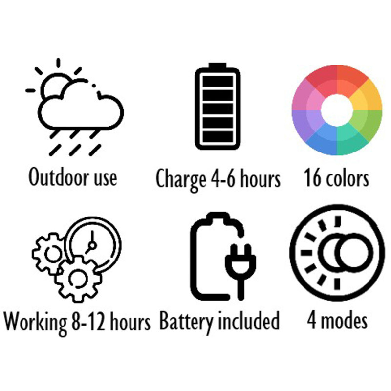 Lampe à poser Led 16 couleurs Rocher Rock 80 cm en Plastique Blanc - 17