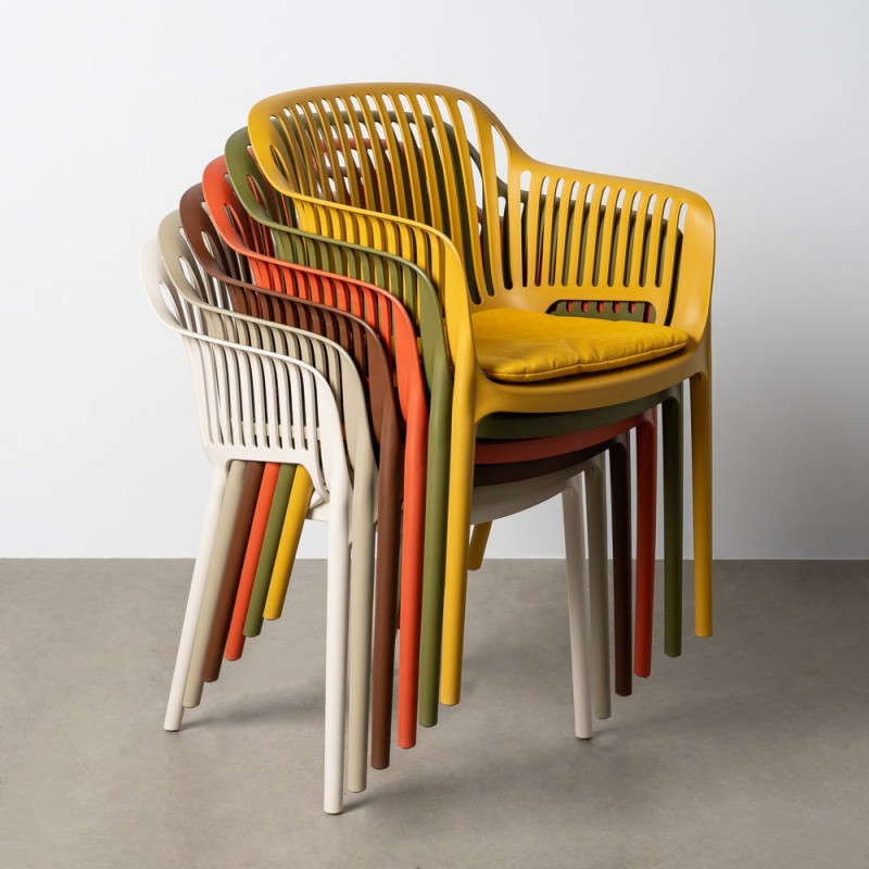 Lot de 4 Chaises de jardin design Polypropylène Beige Solära 