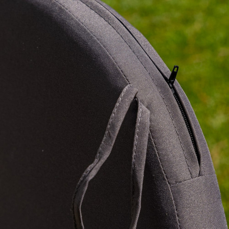 Lot de 2 Chaises de jardin design Corde Tressé Métal Noir graphite Myra 