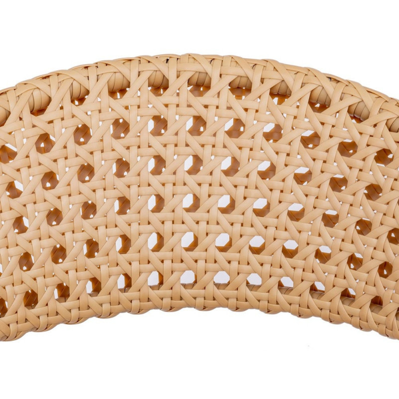 Chaise de jardin design Rotin synthétique Naturel Cannage Métal Noir graphite Niva 