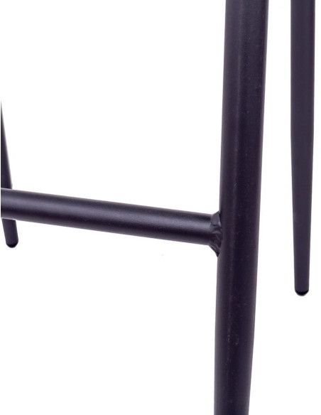 Tabouret de bar extérieur design Rotin synthétique Naturel Cannage Métal Noir graphite Niva 