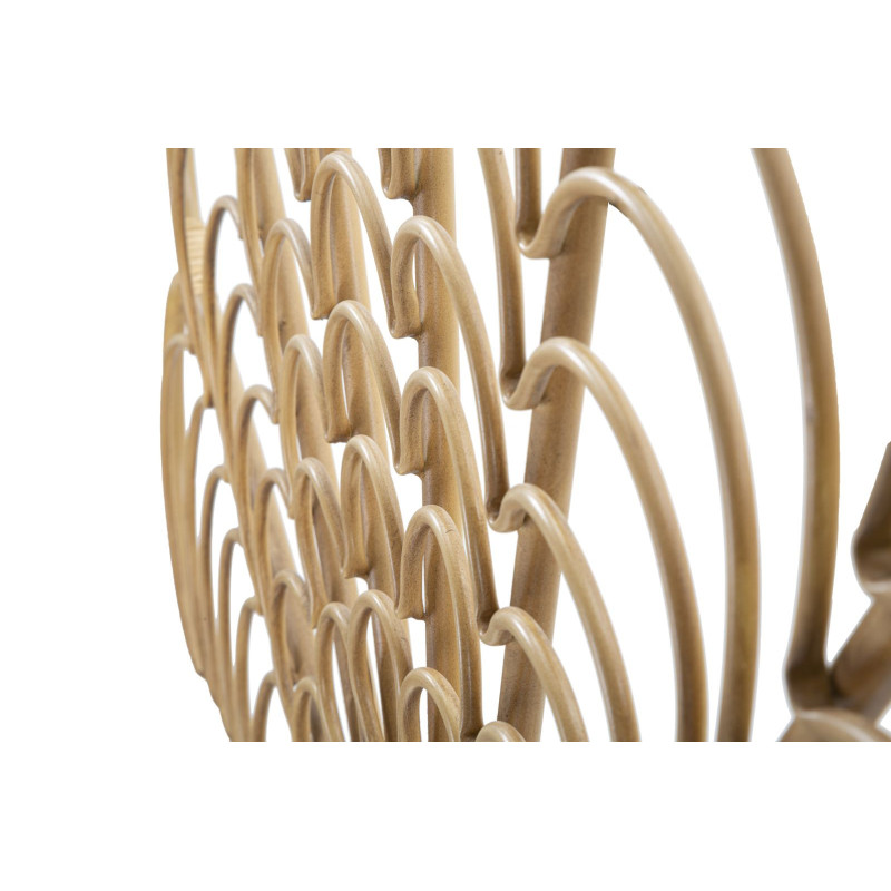 Grande Décoration murale bohème chic Rotin Naturel Métal Panama 160 cm 