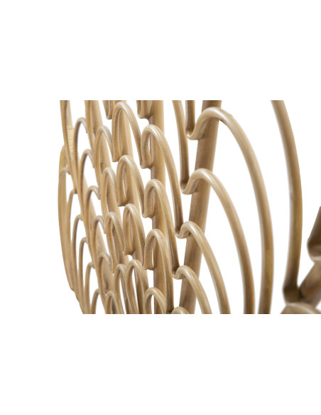 Grande Décoration murale bohème chic Rotin Naturel Métal Panama 160 cm 