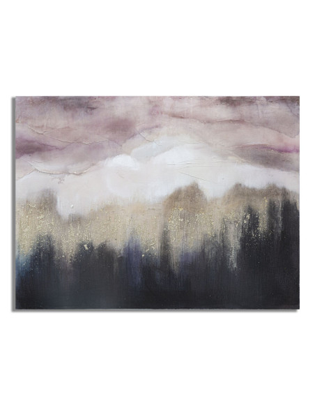 Toile murale peinte motif paysage abstrait Bois de pin Rose Beige Doré Moutain 60x80 