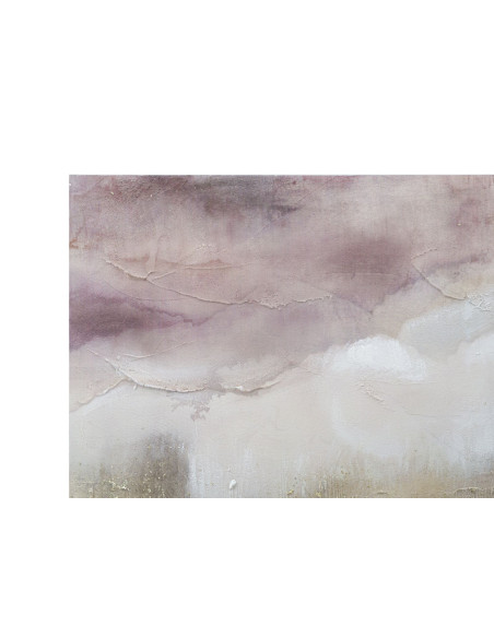 Toile murale peinte motif paysage abstrait Bois de pin Rose Beige Doré Moutain 60x80 