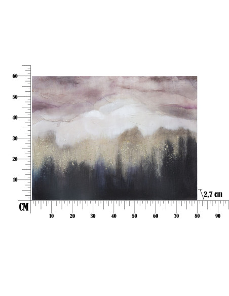 Toile murale peinte motif paysage abstrait Bois de pin Rose Beige Doré Moutain 60x80 