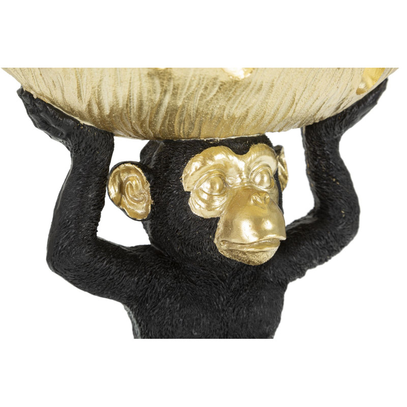 Vide-poche design Singe avec plateau Résine Noir Doré Scimmia 