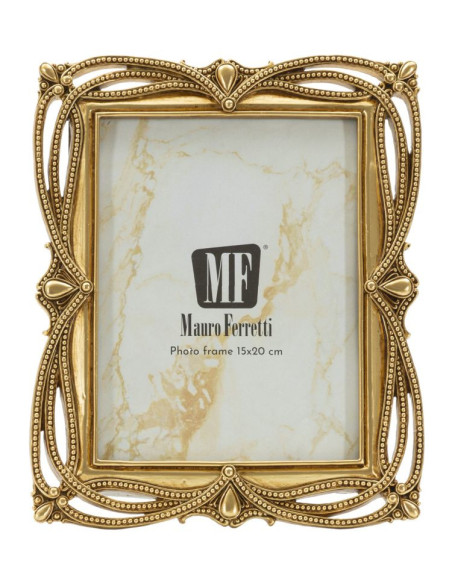 Cadre photo design chic Perles pour photo 15x20 Résine Doré Line 