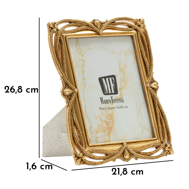 Cadre photo design chic Perles pour photo 15x20 Résine Doré Line 