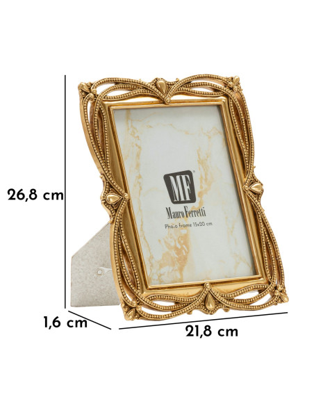 Cadre photo design chic Perles pour photo 15x20 Résine Doré Line 