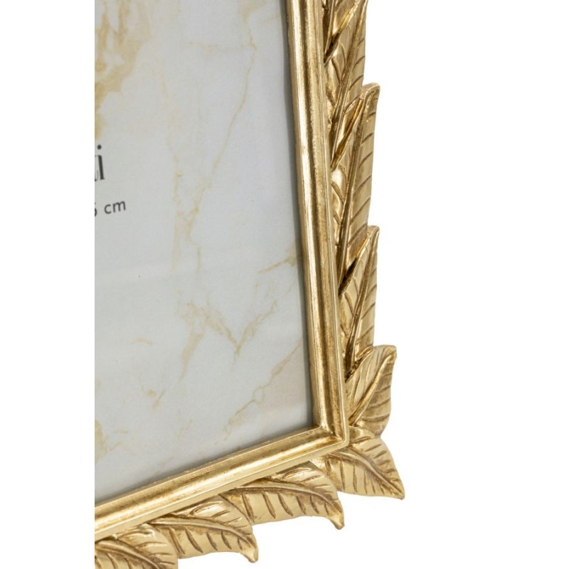 Grand Cadre photo design chic Feuilles pour photo 20x25 Résine Doré Laurel 