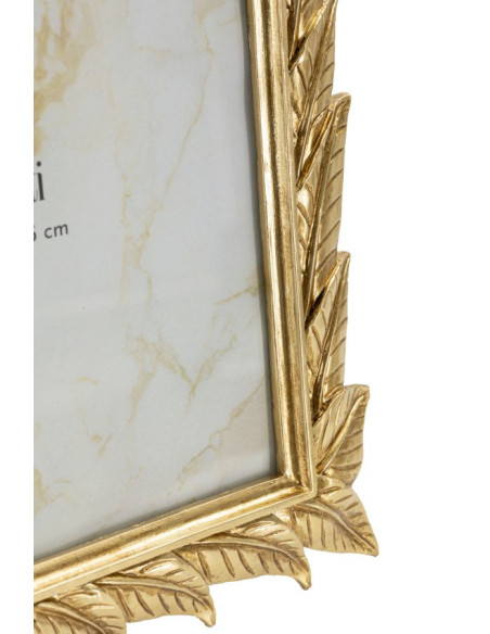 Grand Cadre photo design chic Feuilles pour photo 20x25 Résine Doré Laurel 