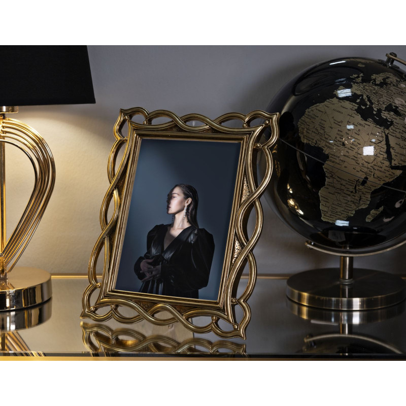 Cadre photo design chic Vagues pour photo 15x20 Résine Doré Wave 