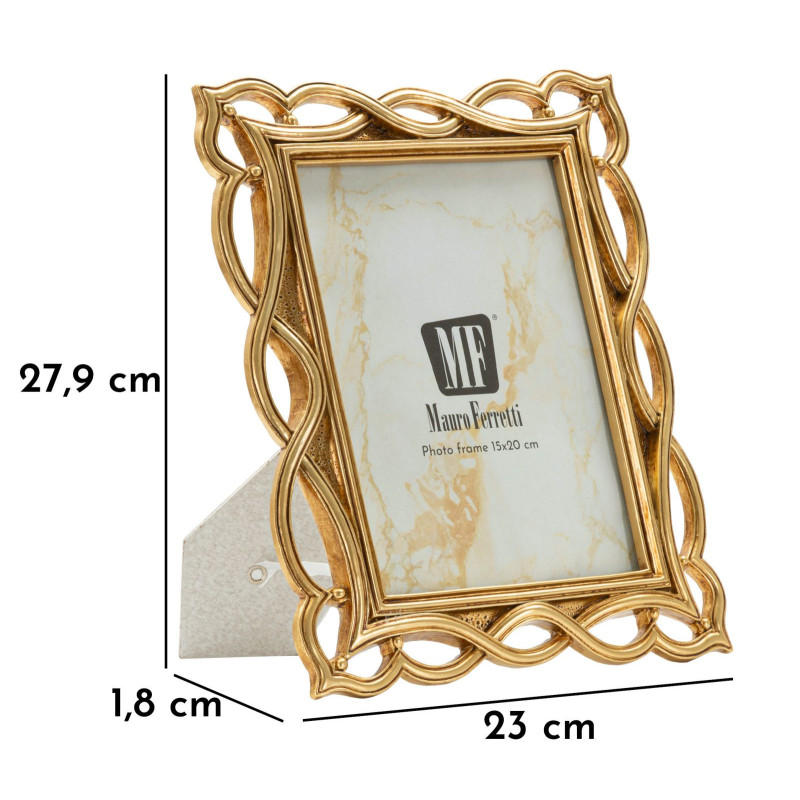 Cadre photo design chic Vagues pour photo 15x20 Résine Doré Wave 