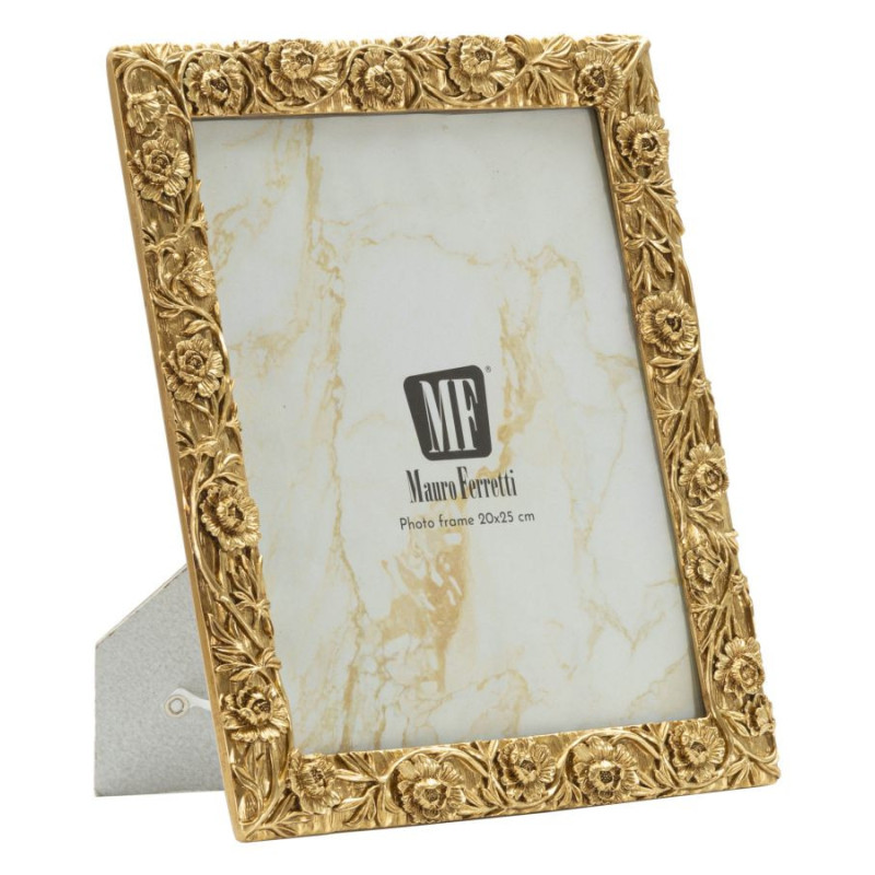 Grand Cadre photo design chic Fleurs pour photo 20x25 Résine Doré Poppy 