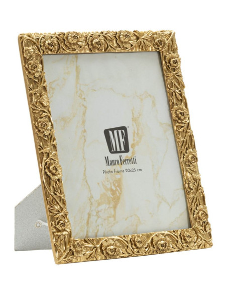 Grand Cadre photo design chic Fleurs pour photo 20x25 Résine Doré Poppy 