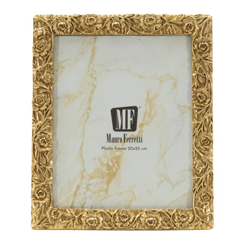 Grand Cadre photo design chic Fleurs pour photo 20x25 Résine Doré Poppy 