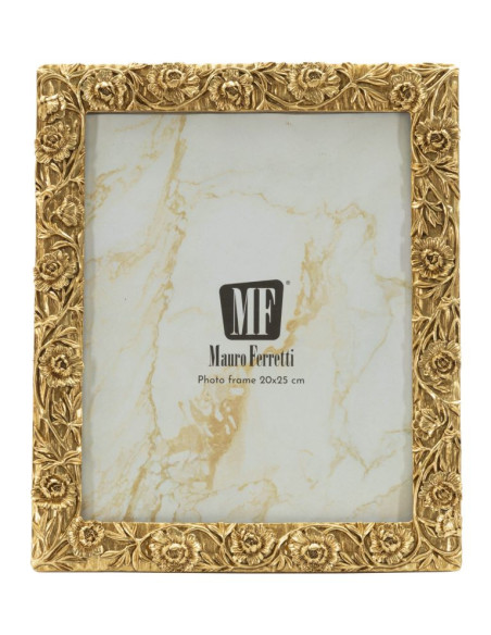 Grand Cadre photo design chic Fleurs pour photo 20x25 Résine Doré Poppy 