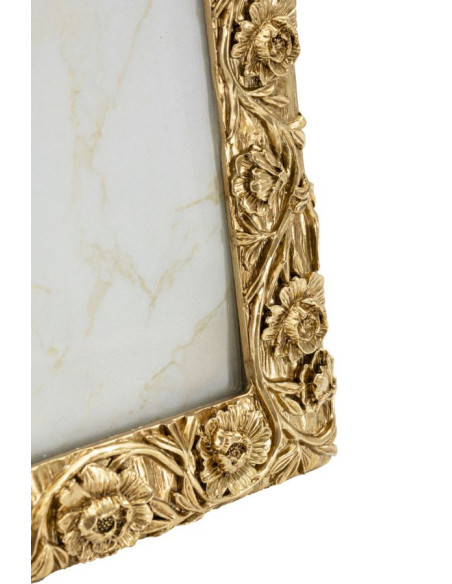 Grand Cadre photo design chic Fleurs pour photo 20x25 Résine Doré Poppy 