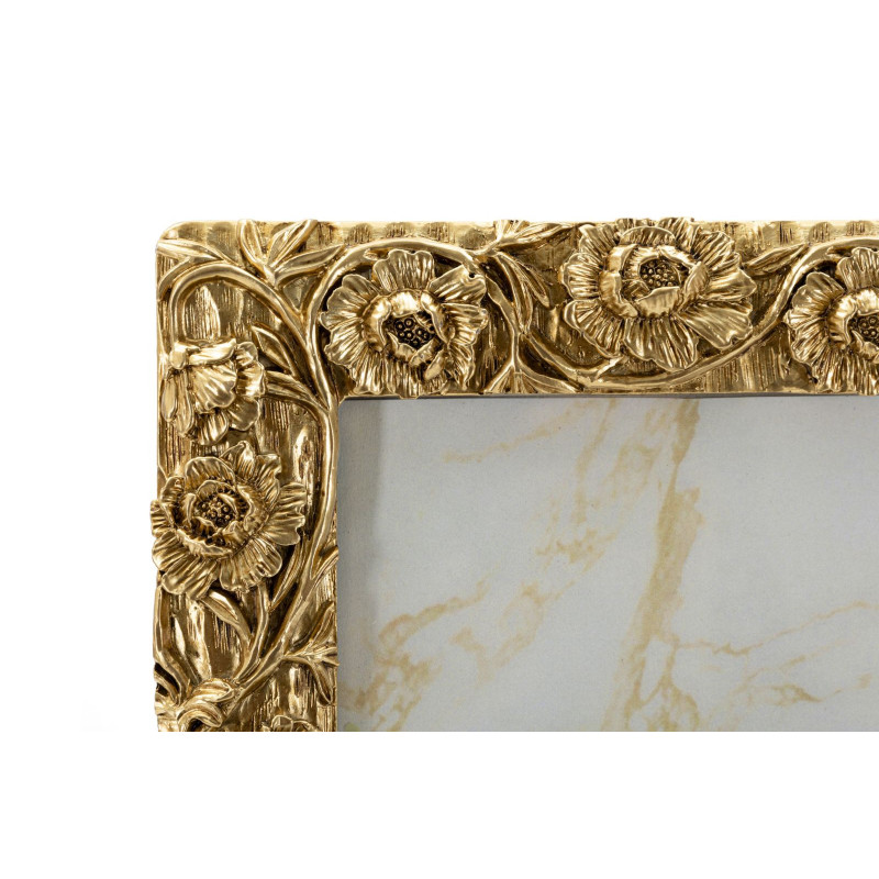 Grand Cadre photo design chic Fleurs pour photo 20x25 Résine Doré Poppy 