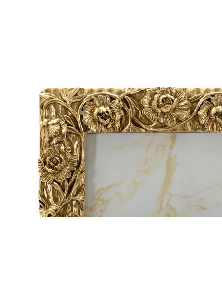 Grand Cadre photo design chic Fleurs pour photo 20x25 Résine Doré Poppy 