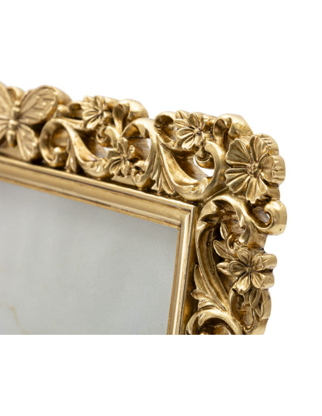 Cadre photo design chic Papillons & Fleurs pour photo 15x20 Résine Doré Classical 