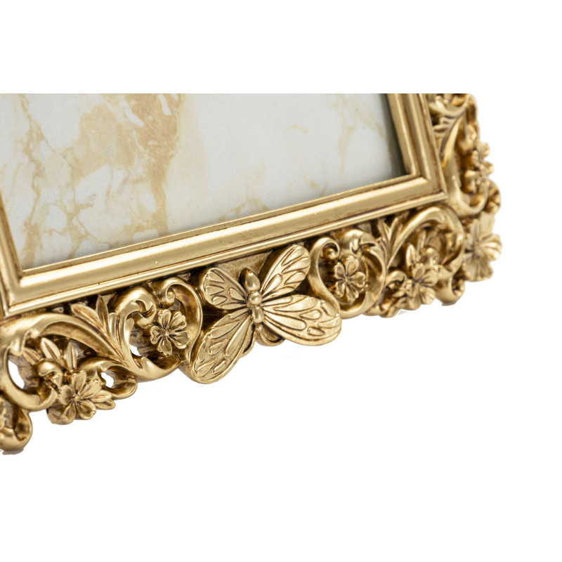 Cadre photo design chic Papillons & Fleurs pour photo 15x20 Résine Doré Classical 