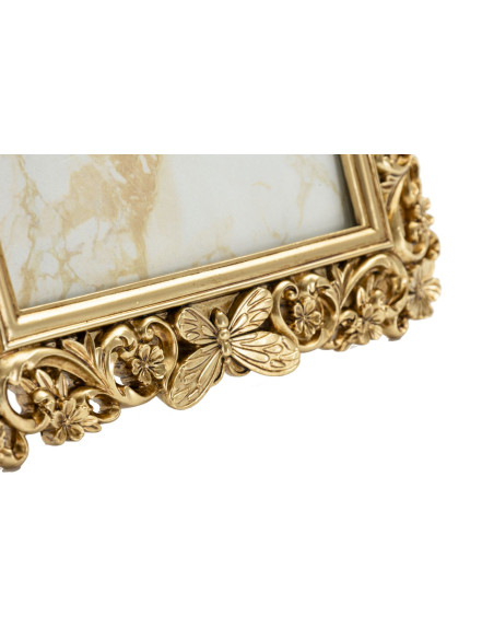 Cadre photo design chic Papillons & Fleurs pour photo 15x20 Résine Doré Classical 