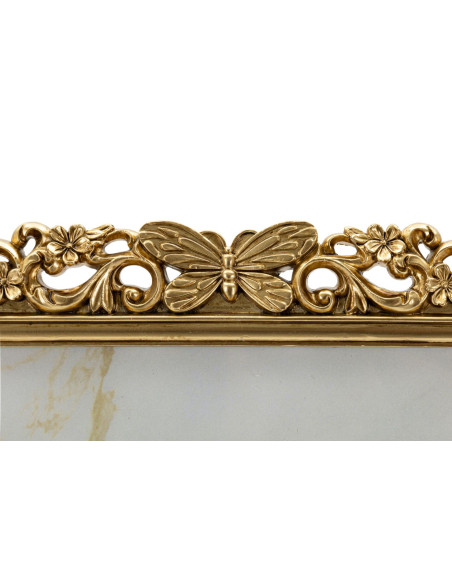 Grand Cadre photo design chic Papillons & Fleurs pour photo 20x25 Résine Doré Classical 