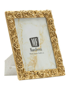 Cadre photo design chic Fleurs pour photo 15x20 Résine Doré Poppy 