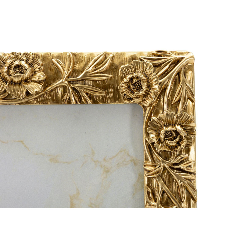 Cadre photo design chic Fleurs pour photo 15x20 Résine Doré Poppy 