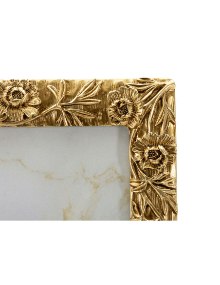 Cadre photo design chic Fleurs pour photo 15x20 Résine Doré Poppy 