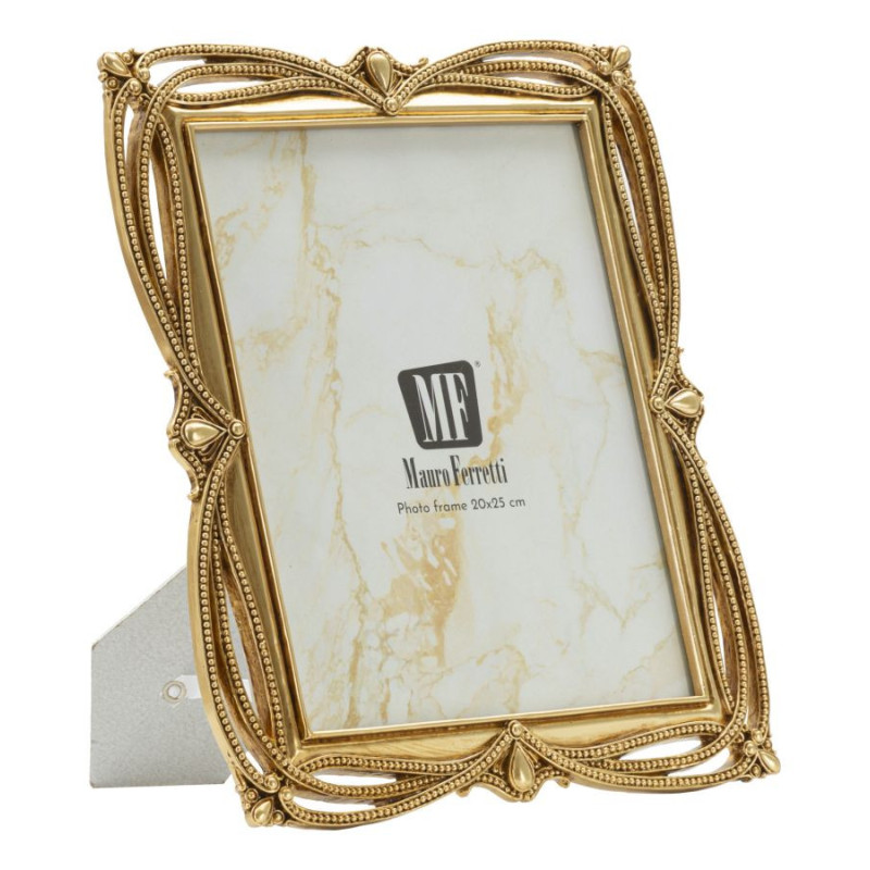 Grand Cadre photo design chic Perles pour photo 20x25 Résine Doré Line 