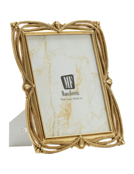 Grand Cadre photo design chic Perles pour photo 20x25 Résine Doré Line 