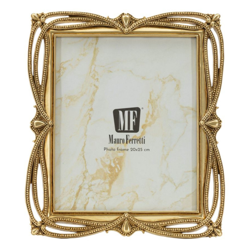 Grand Cadre photo design chic Perles pour photo 20x25 Résine Doré Line 