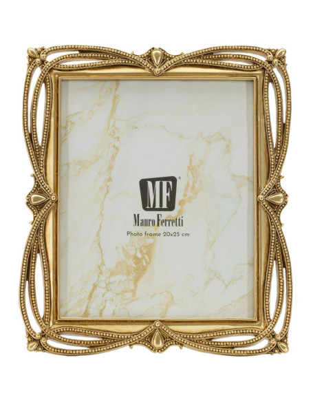 Grand Cadre photo design chic Perles pour photo 20x25 Résine Doré Line 