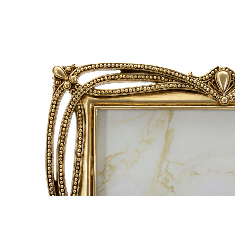 Grand Cadre photo design chic Perles pour photo 20x25 Résine Doré Line 