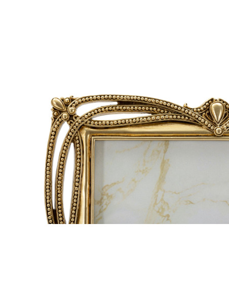 Grand Cadre photo design chic Perles pour photo 20x25 Résine Doré Line 