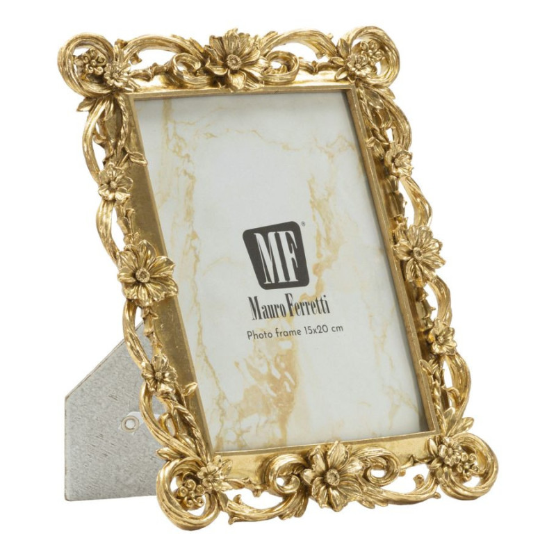 Cadre photo design chic Fleurs pour photo 15x20 Résine Doré Classic 