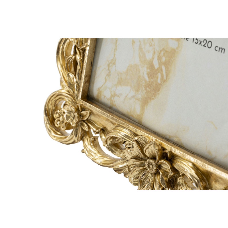 Cadre photo design chic Fleurs pour photo 15x20 Résine Doré Classic 