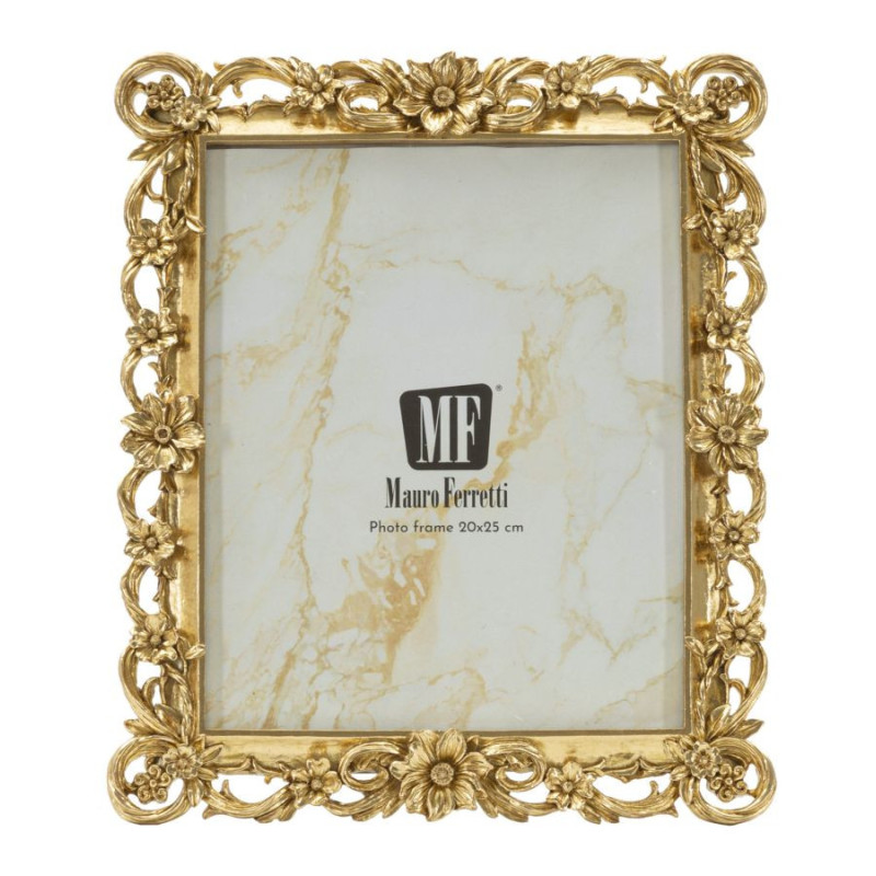 Grand Cadre photo design chic Fleurs pour photo 20x25 Résine Doré Classic 