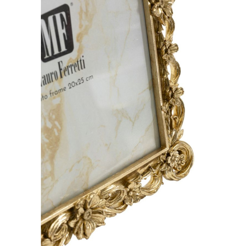 Grand Cadre photo design chic Fleurs pour photo 20x25 Résine Doré Classic 