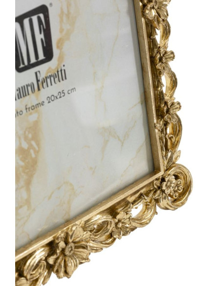 Grand Cadre photo design chic Fleurs pour photo 20x25 Résine Doré Classic 