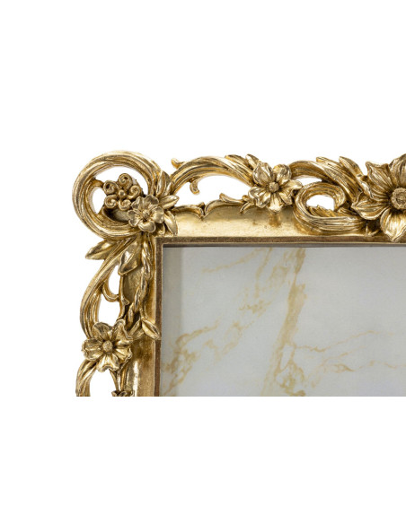 Grand Cadre photo design chic Fleurs pour photo 20x25 Résine Doré Classic 