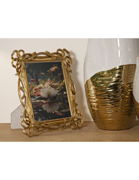 Cadre photo design chic Noeuds pour photo 15x20 Résine Doré Knot 